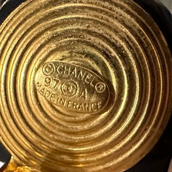 CHANEL COCO MARK CLIP ON BUTTON EARRINGS - Picture 2 of 5